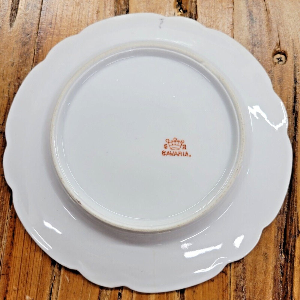 Antique The White House Souvenir Cabinet Plate Bavaria GH Crown Scalloped 6.5" - Picture 4 of 5